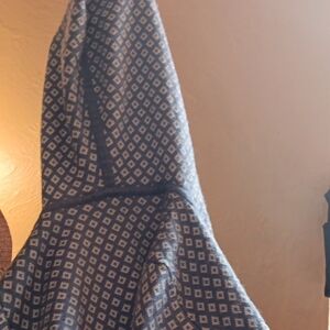 Christopher and Banks Hooded Zip-up Sweater Jacket Blue and White Size M